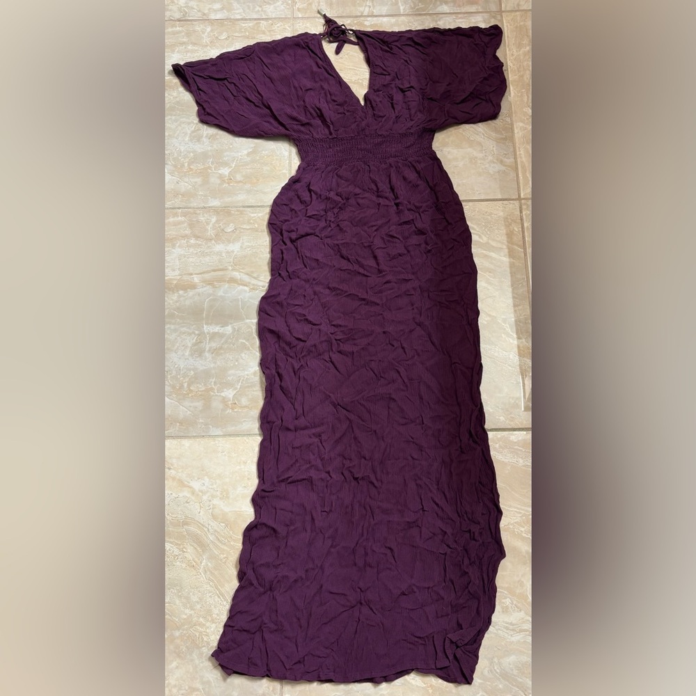 Long red maroon purple dress